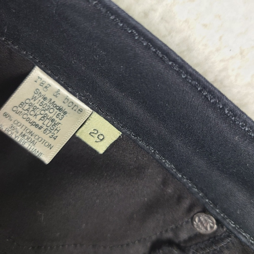 Rag Bone Jeans Womens‎ 29 Legging Skinny Wash Black Plush Soft Cotton GC - Picture 9 of 14